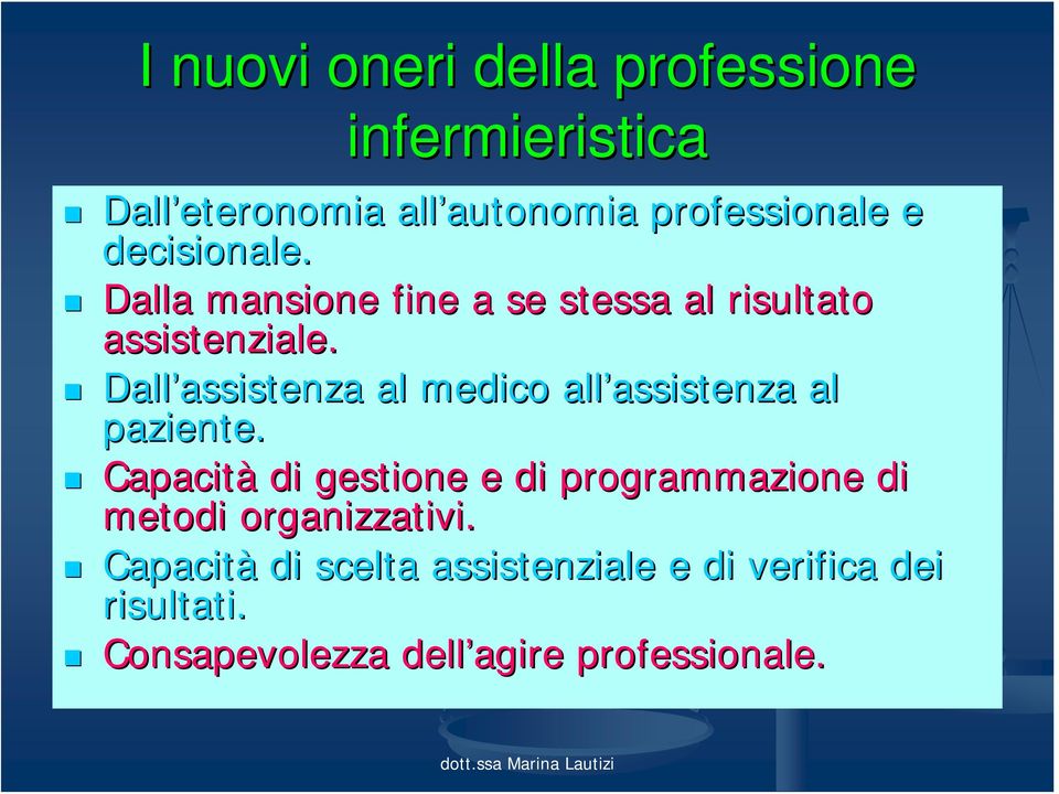 Dall assistenza assistenza al medico all assistenza assistenza al paziente.