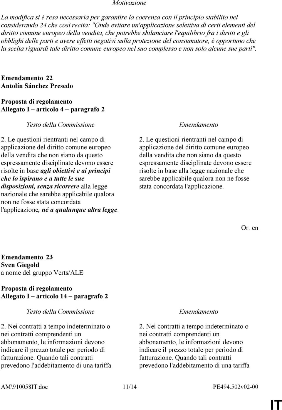 scelta riguardi tale diritto comune europeo nel suo complesso e non solo alcune sue parti". 22 Antolín Sánchez Presedo Allegato I articolo 4 paragrafo 2 2.