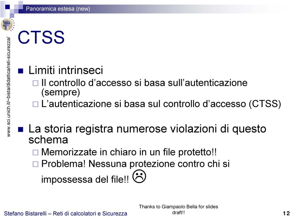 registra numerose violazioni di questo schema Memorizzate in chiaro in un