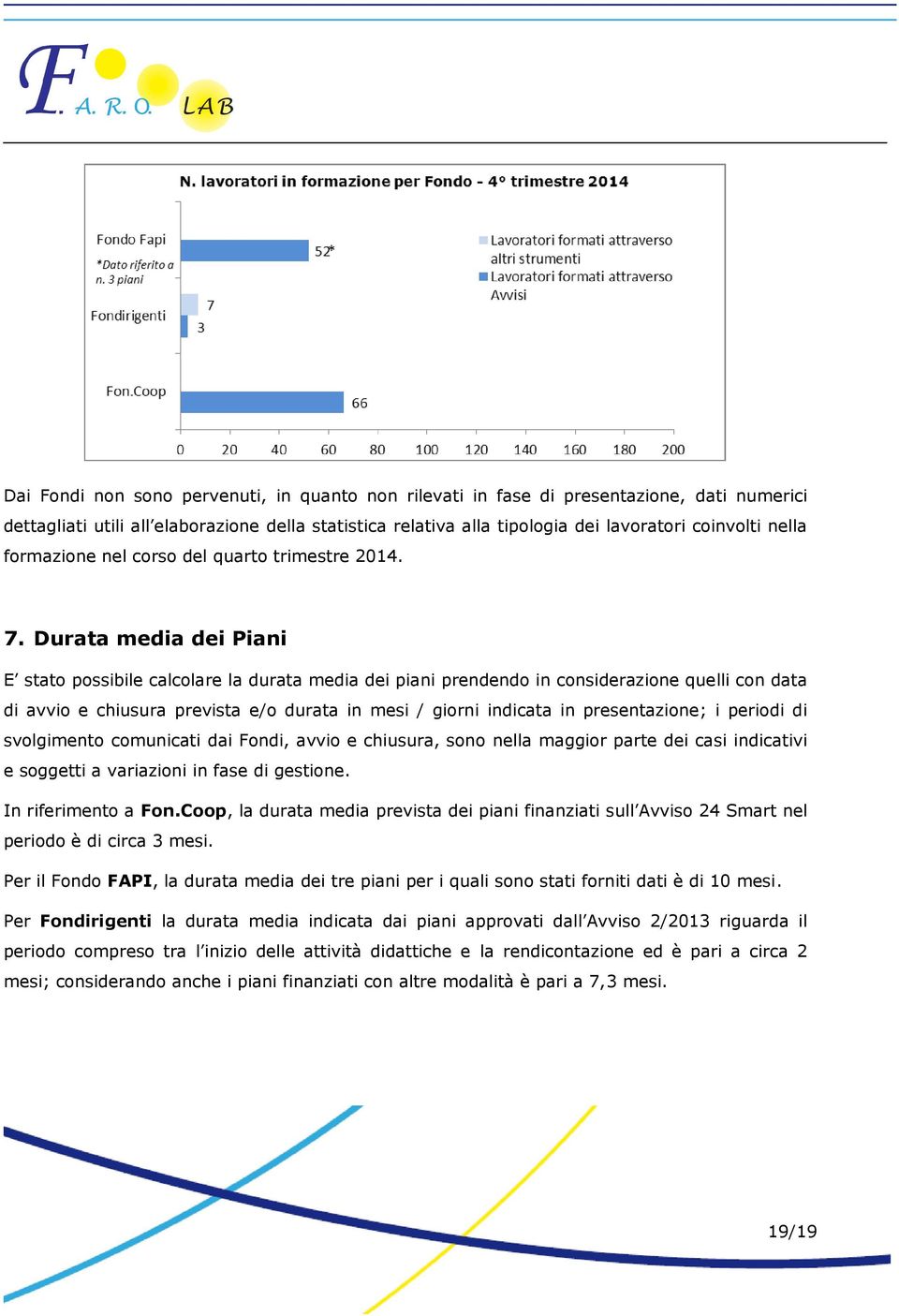 Durata media dei Piani E stato possibile calcolare la durata media dei piani prendendo in considerazione quelli con data di avvio e chiusura prevista e/o durata in mesi / giorni indicata in