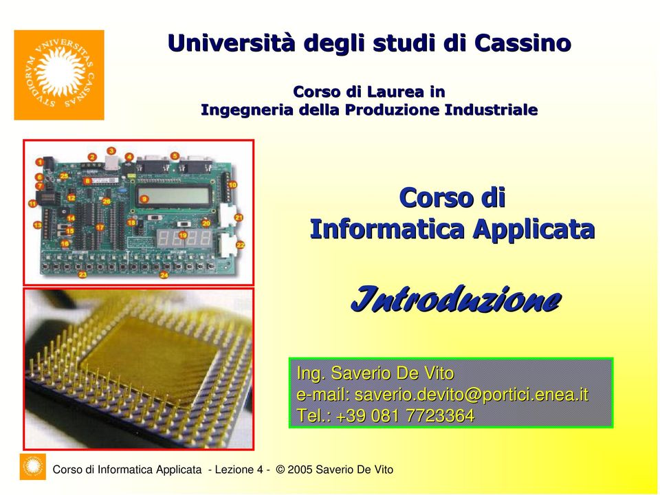 Informatica Applicata Introduzione Ing.
