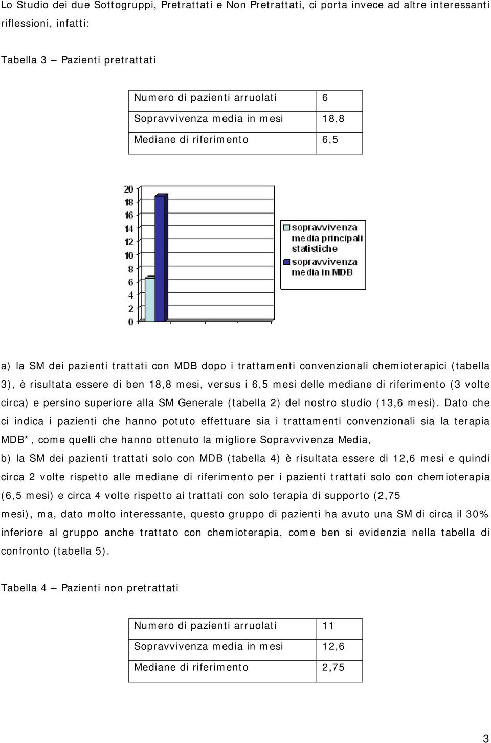 mesi delle mediane di riferimento (3 volte circa) e persino superiore alla SM Generale (tabella 2) del nostro studio (13,6 mesi).