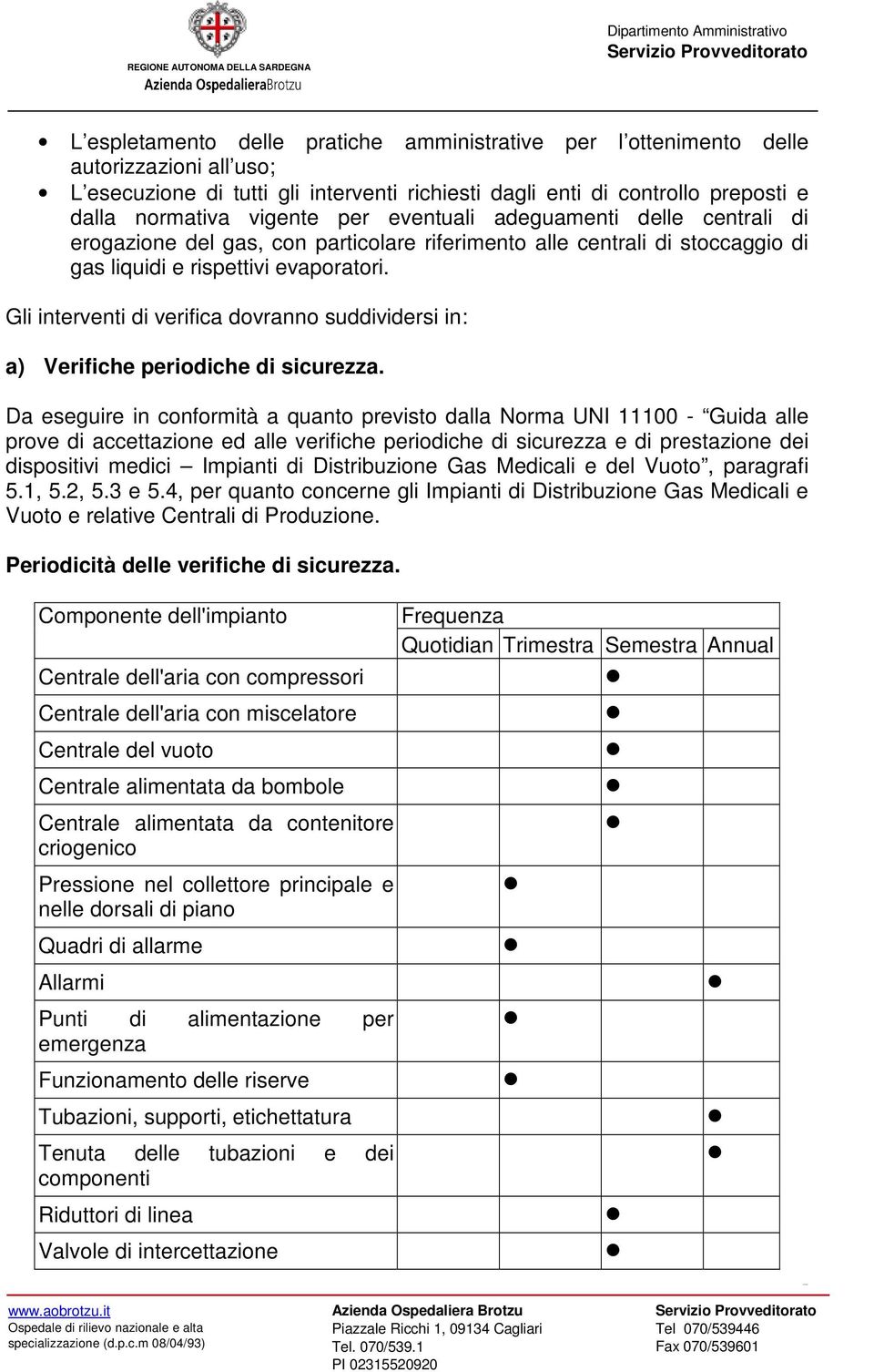 Gli interventi di verifica dovranno suddividersi in: a) Verifiche periodiche di sicurezza.