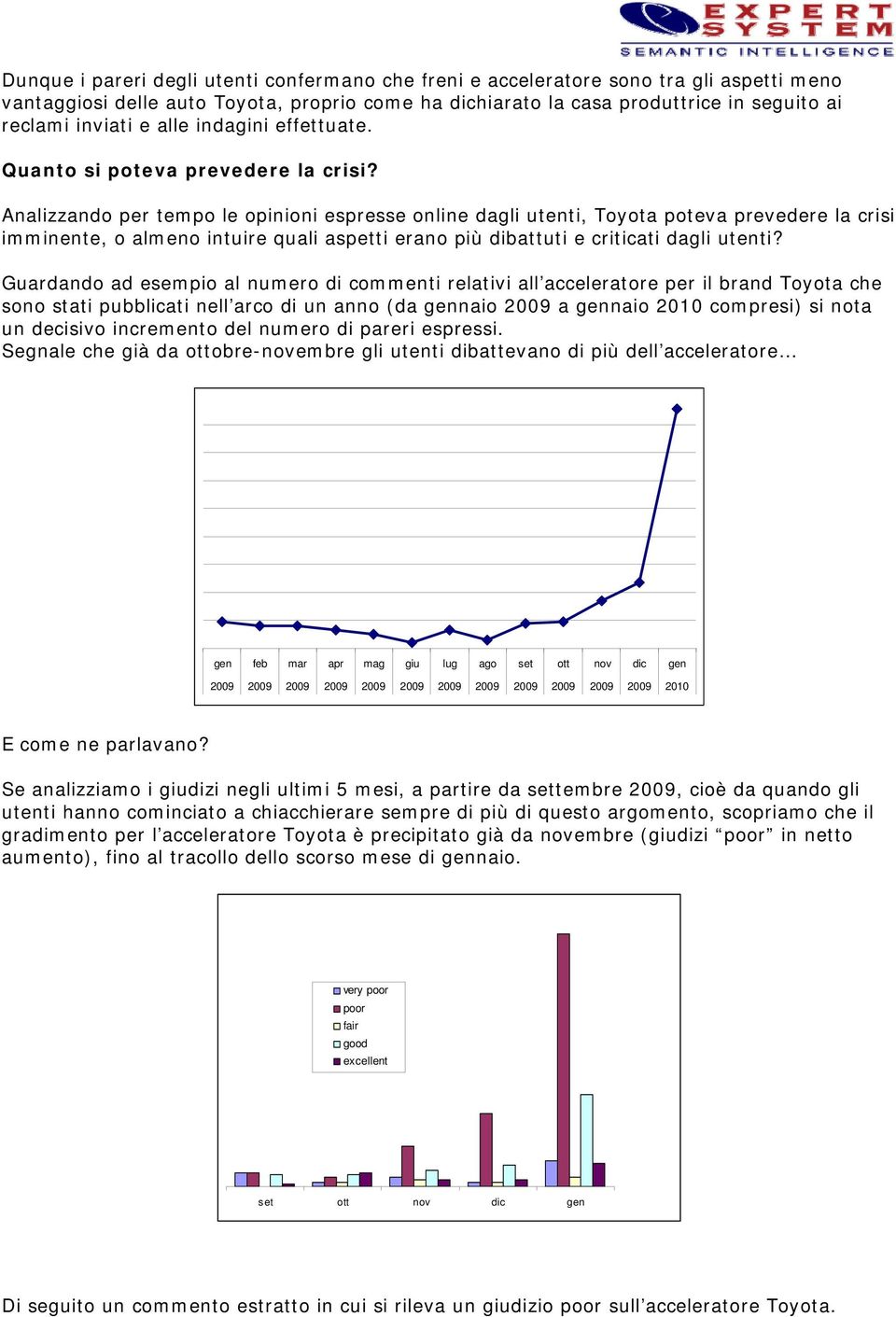 Analizzando per tempo le opinioni espresse online dagli utenti, Toyota poteva prevedere la crisi imminente, o almeno intuire quali aspetti erano più dibattuti e criticati dagli utenti?