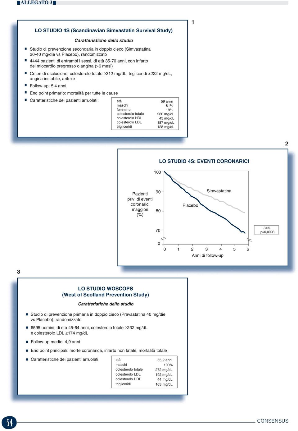 tutte le cause Caratteristiche dei azienti arruolati: età maschi femmine colesterolo totale colesterolo HDL colesterolo LDL trigliceridi 9 anni 81% 19% 6 mg/dl mg/dl 187 mg/dl 18 mg/dl 1 LO STUDIO S: