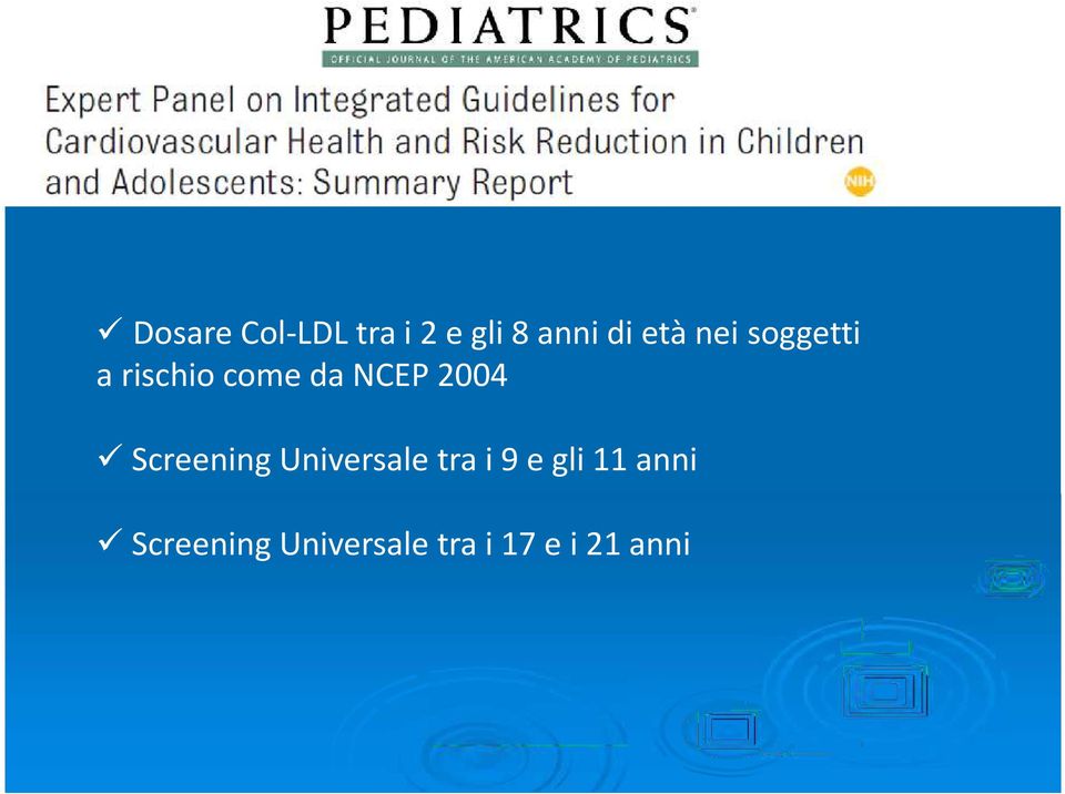 2004 Screening Universale tra i 9 e gli