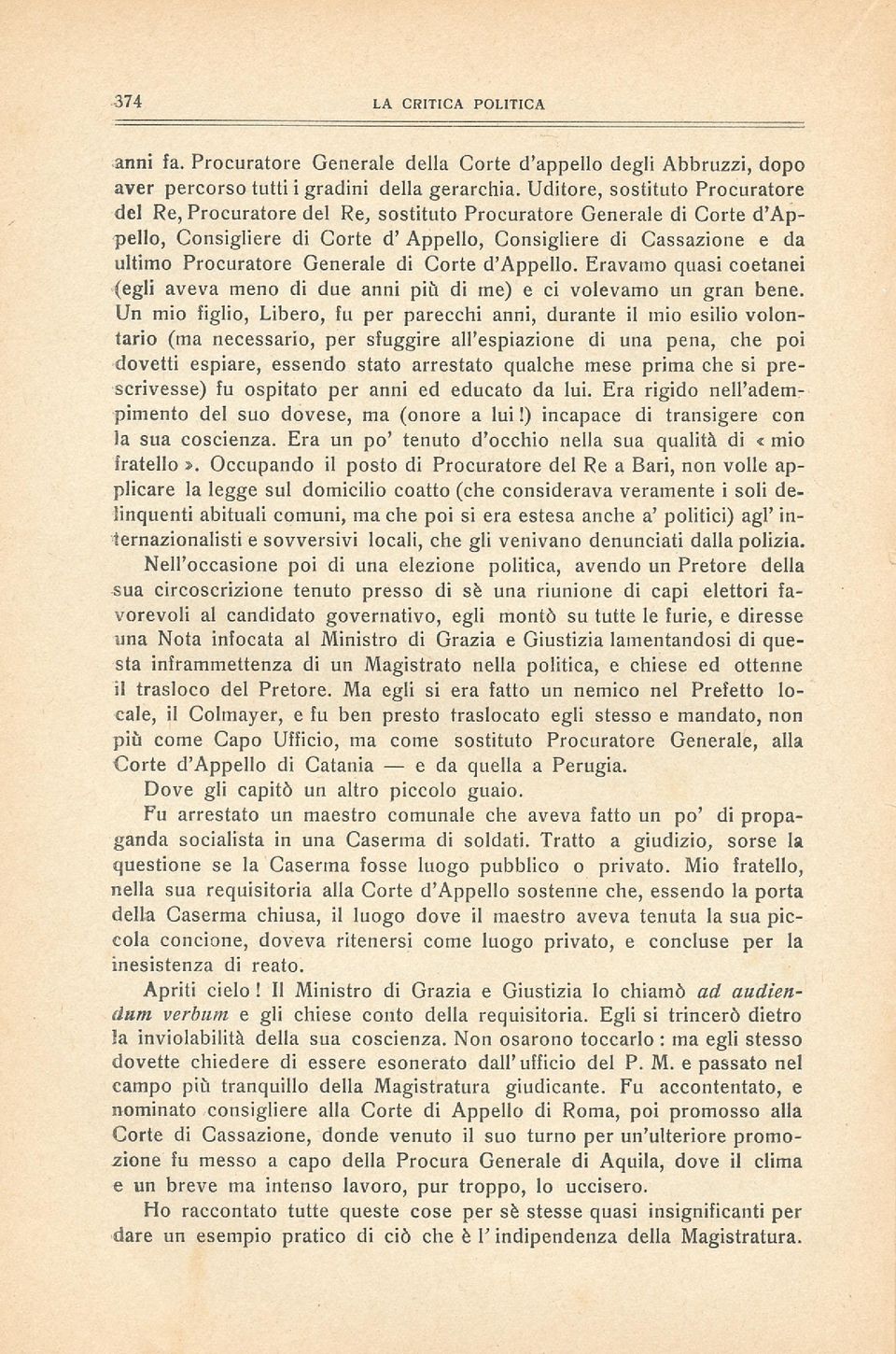 Generale di Corte d'appello.