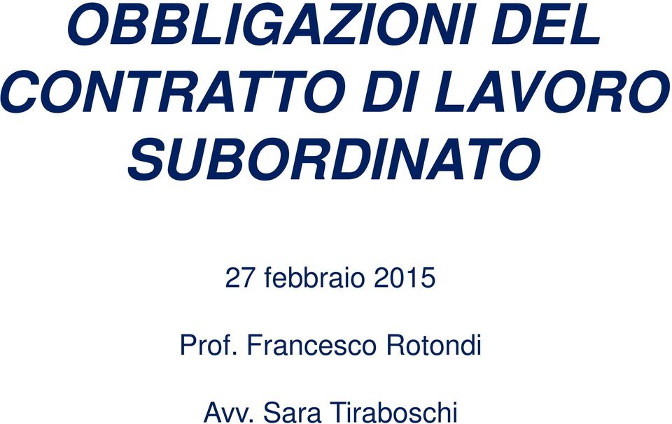 febbraio 2015 Prof.