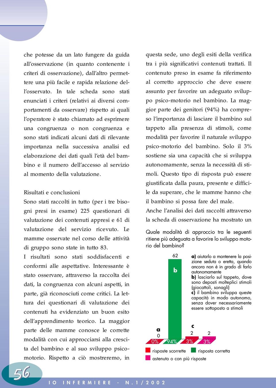 indicati alcuni dati di rilevante importanza nella successiva analisi ed elaborazione dei dati quali l età del bambino e il numero dell accesso al servizio al momento della valutazione.