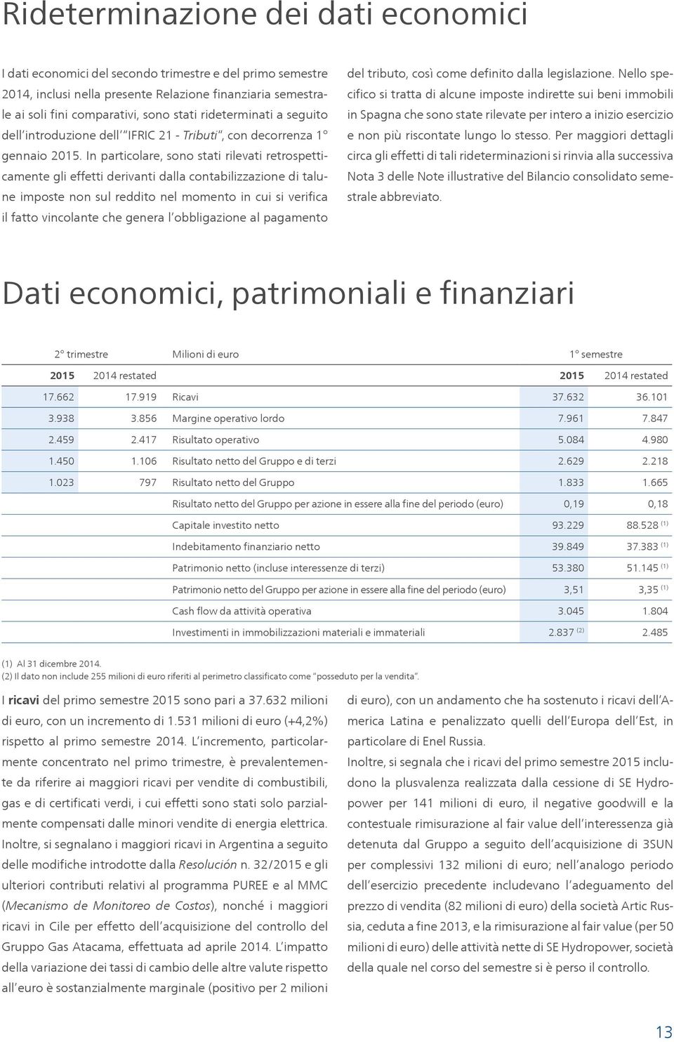 In particolare, sono stati rilevati retrospetticamente gli effetti derivanti dalla contabilizzazione di talune imposte non sul reddito nel momento in cui si verifica il fatto vincolante che genera l