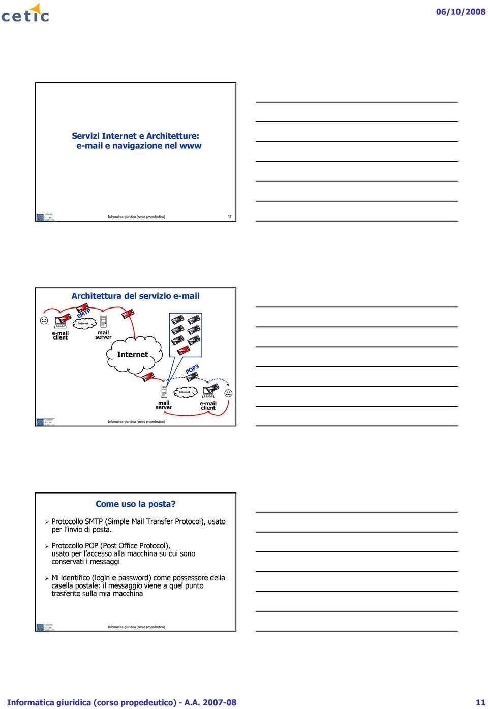 Protocollo SMTP (Simple Mail Transfer Protocol), usato per l invio di posta.