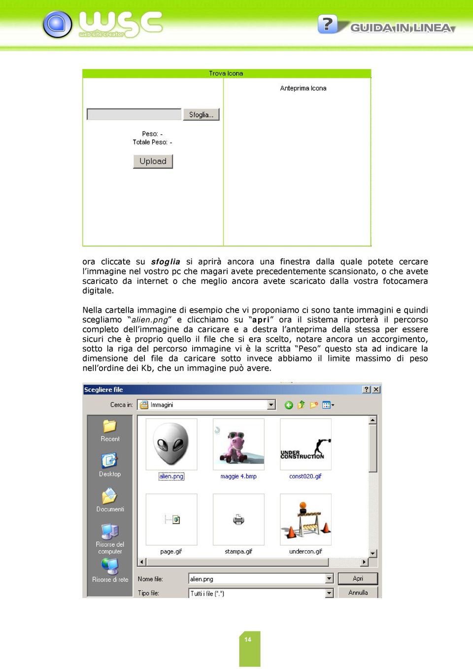 png e clicchiamo su apri ora il sistema riporterà il percorso completo dell immagine da caricare e a destra l anteprima della stessa per essere sicuri che è proprio quello il file che si era scelto,