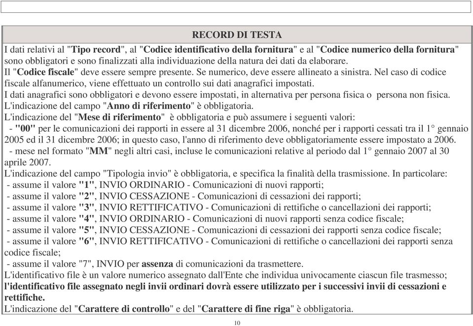 Nel caso di codice fiscale alfanumerico, viene effettuato un controllo sui dati anagrafici impostati.