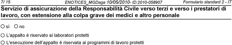 appalto è riservato ai laboratori protetti