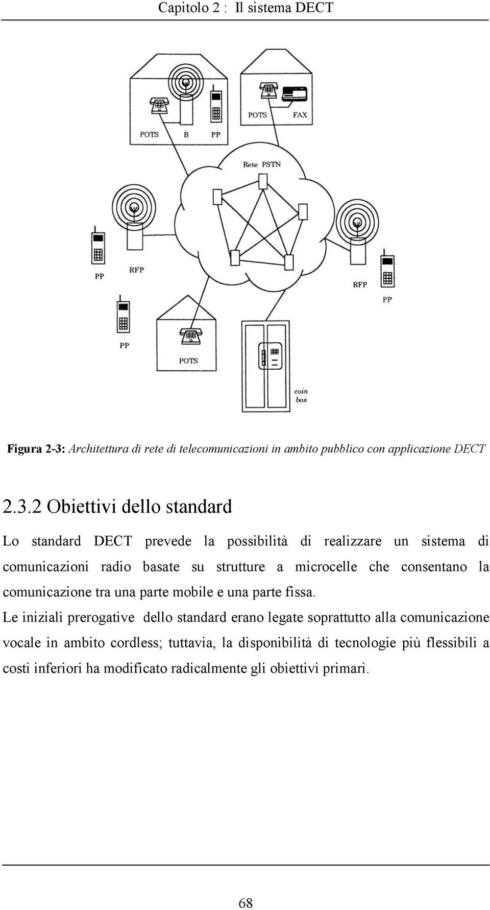 2 Obiettivi dello standard Lo standard DECT prevede la possibilità di realizzare un sistema di comunicazioni radio basate su strutture a