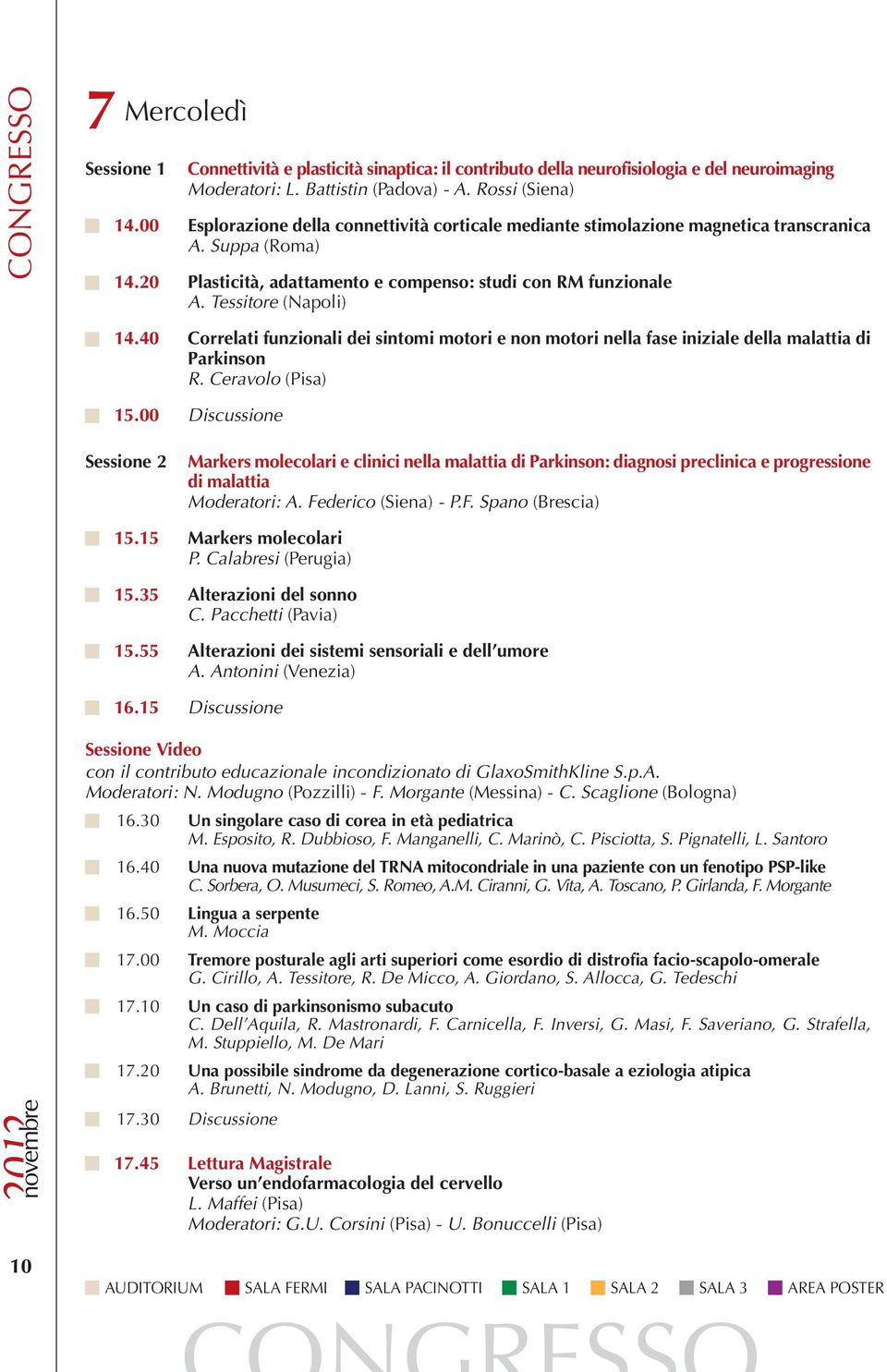 40 Correlati funzionali dei sintomi motori e non motori nella fase iniziale della malattia di Parkinson R. Ceravolo (Pisa) 15.