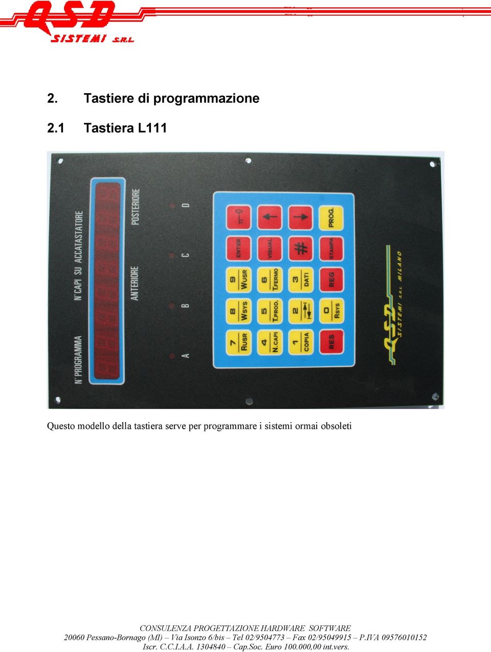 modello della tastiera serve