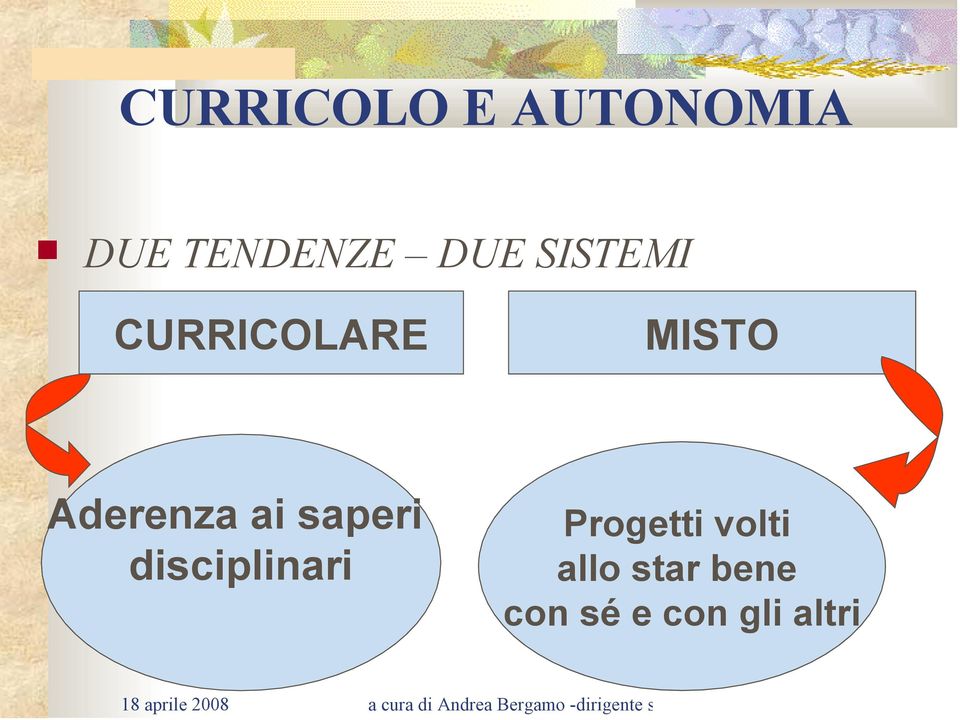 Aderenza ai saperi disciplinari