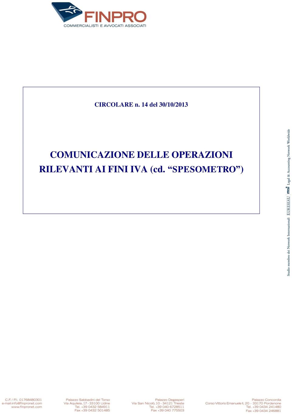 COMUNICAZIONE DELLE