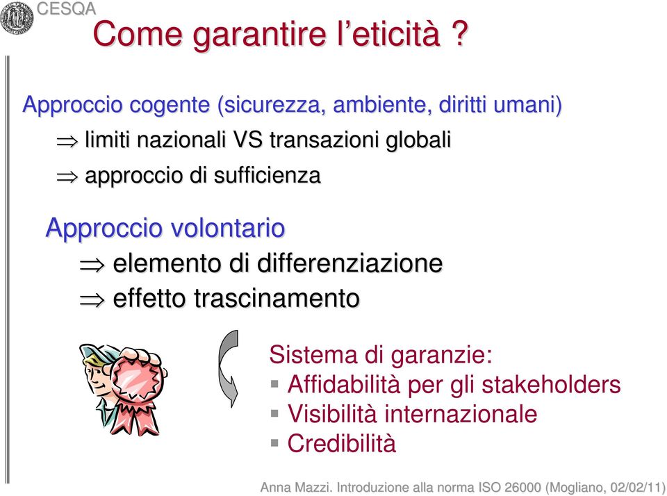 transazioni globali approccio di sufficienza Approccio volontario elemento di