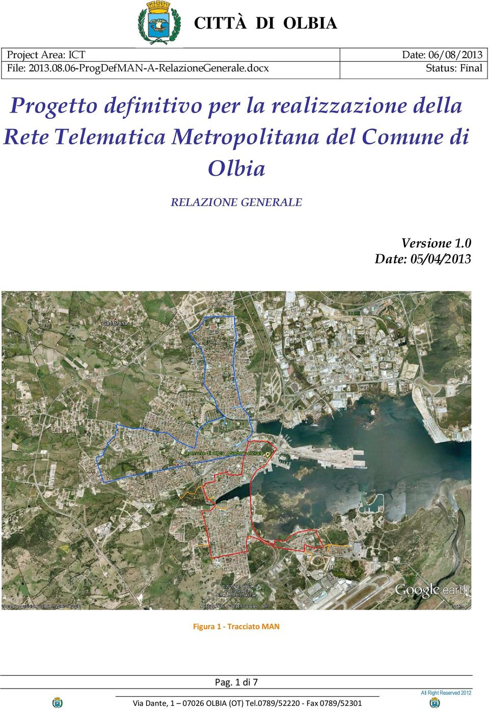 Comune di Olbia RELAZIONE GENERALE Versione 1.