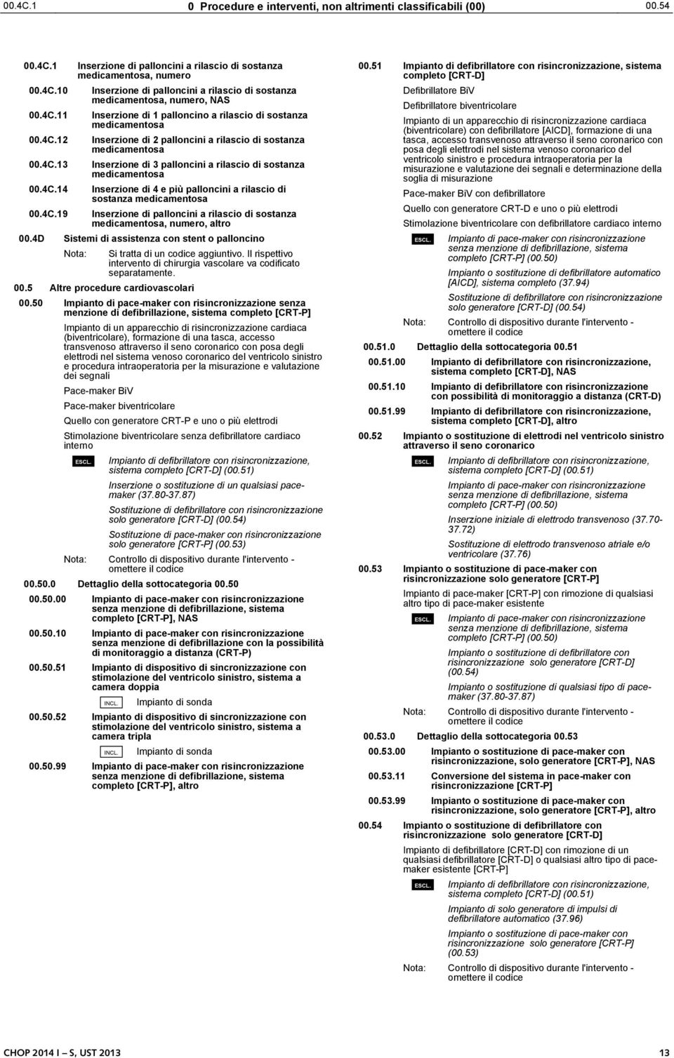 54 1 10 11 12 13 14 19 Inserzione di palloncini a rilascio di sostanza medicamentosa, numero Inserzione di palloncini a rilascio di sostanza medicamentosa, numero, NAS Inserzione di 1 palloncino a