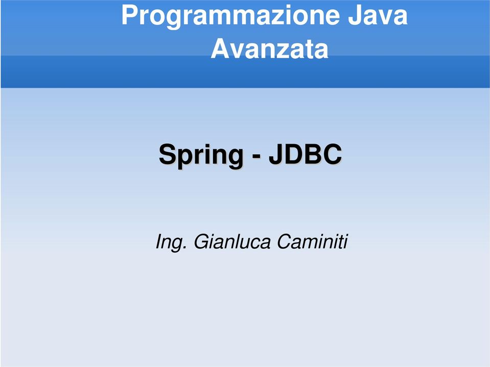 Spring - JDBC