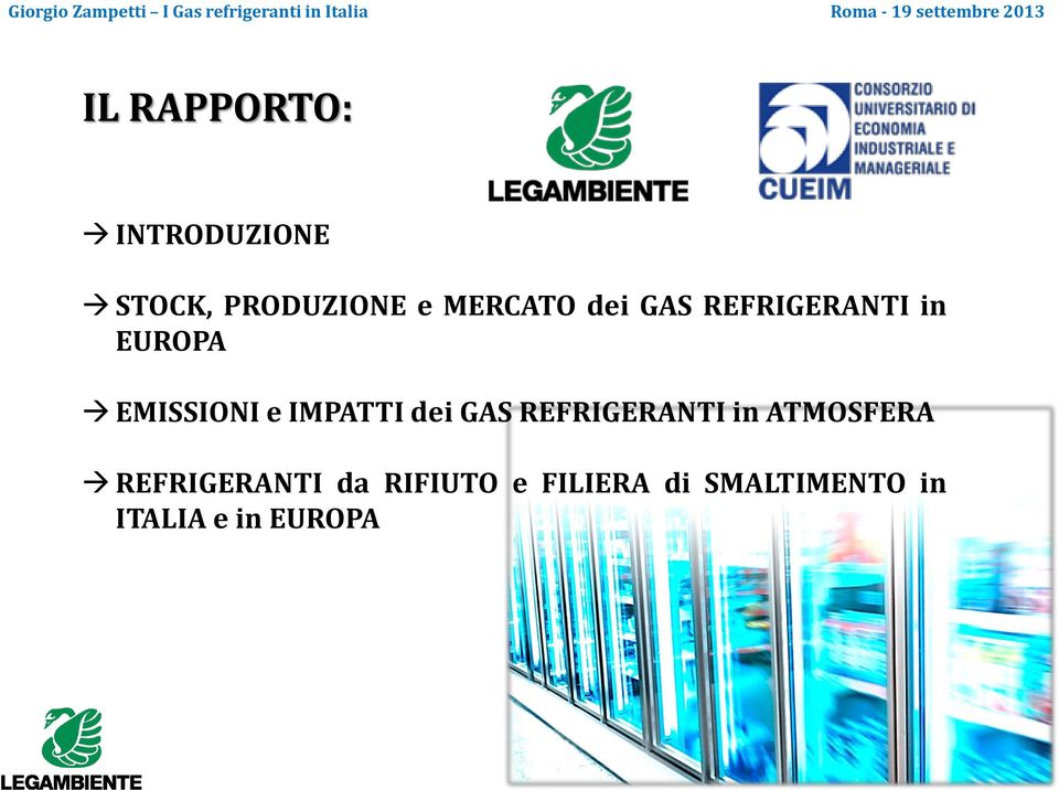 IMPATTI dei GAS REFRIGERANTI in ATMOSFERA