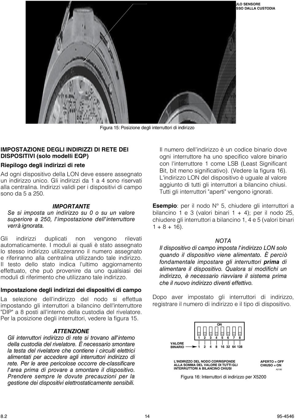 Indirizzi validi per i dispositivi di campo sono da 5 a 250. IMPORTANTE Se si imposta un indirizzo su 0 o su un valore superiore a 250, l'impostazione dell'interruttore verrà ignorata.