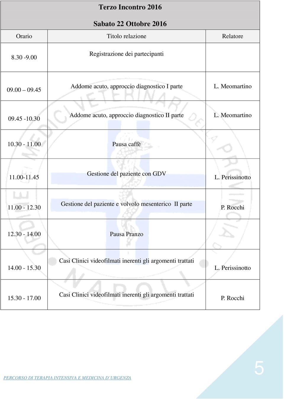 30 Addome acuto, approccio diagnostico II parte L. Meomartino 11.00-11.