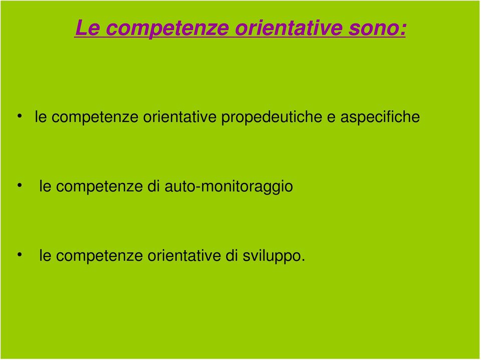 aspecifiche le competenze di