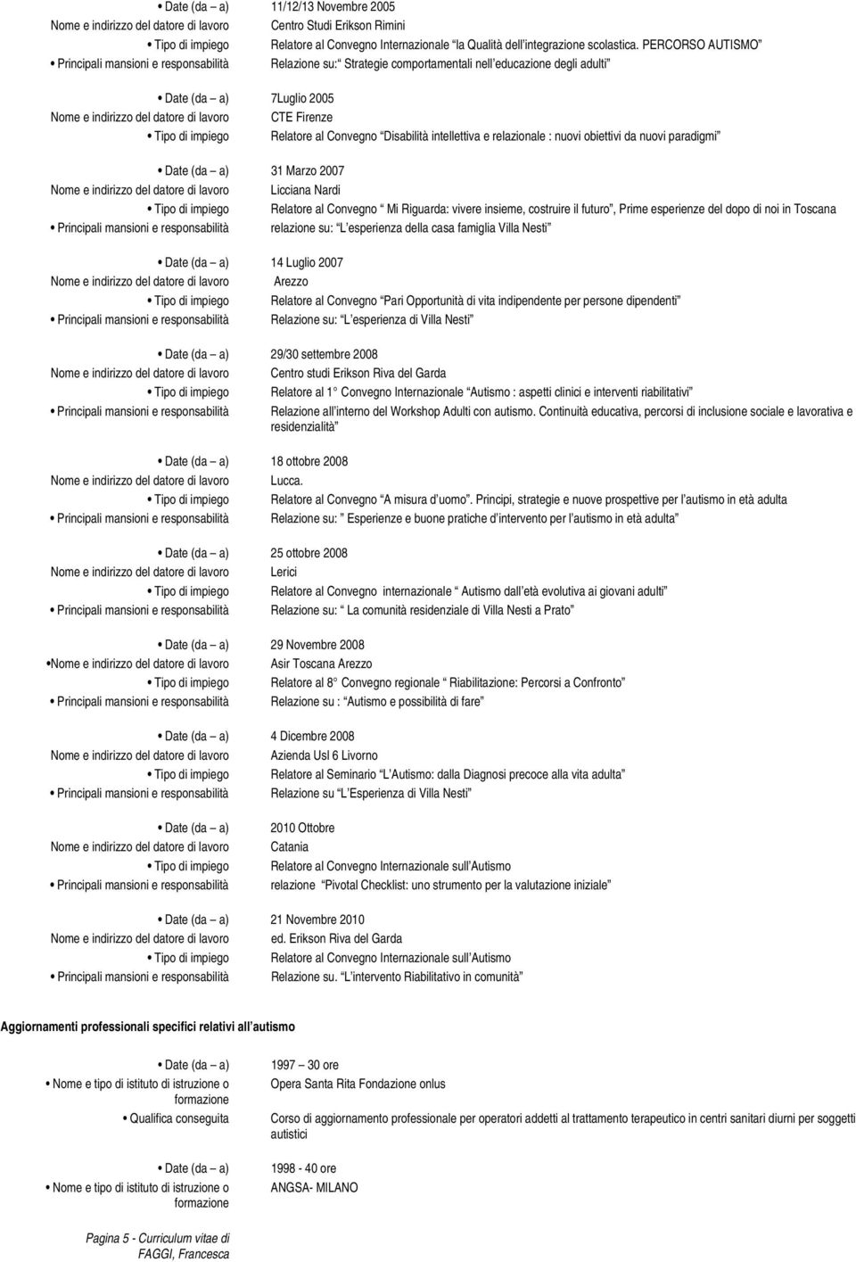 relazionale : nuovi obiettivi da nuovi paradigmi 31 Marzo 2007 Licciana Nardi Relatore al Convegno Mi Riguarda: vivere insieme, costruire il futuro, Prime esperienze del dopo di noi in Toscana