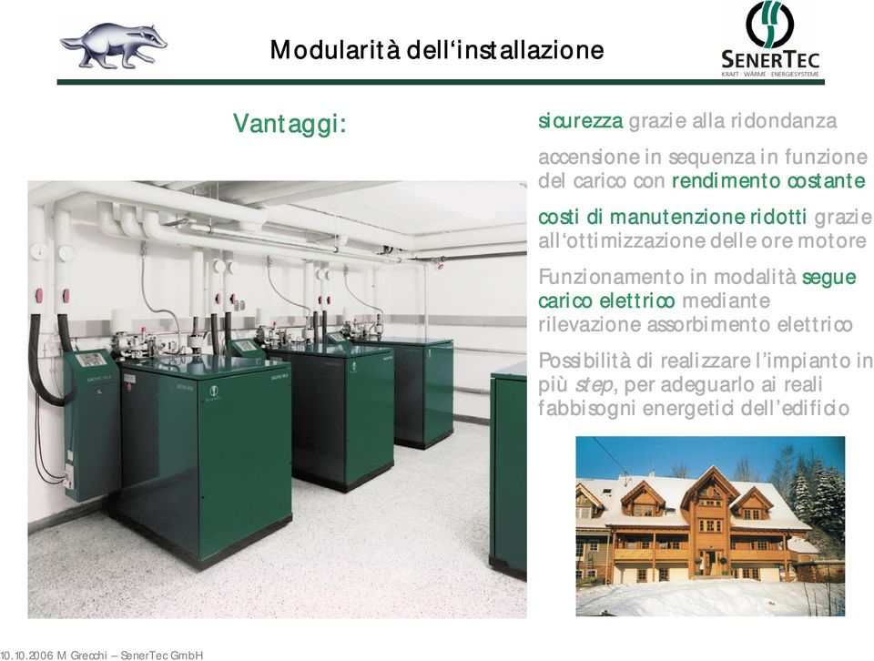 accensione in sequenza in funzione del carico con rendimento costante costi di manutenzione ridotti grazie all ottimizzazione delle ore motore Funzionamento in