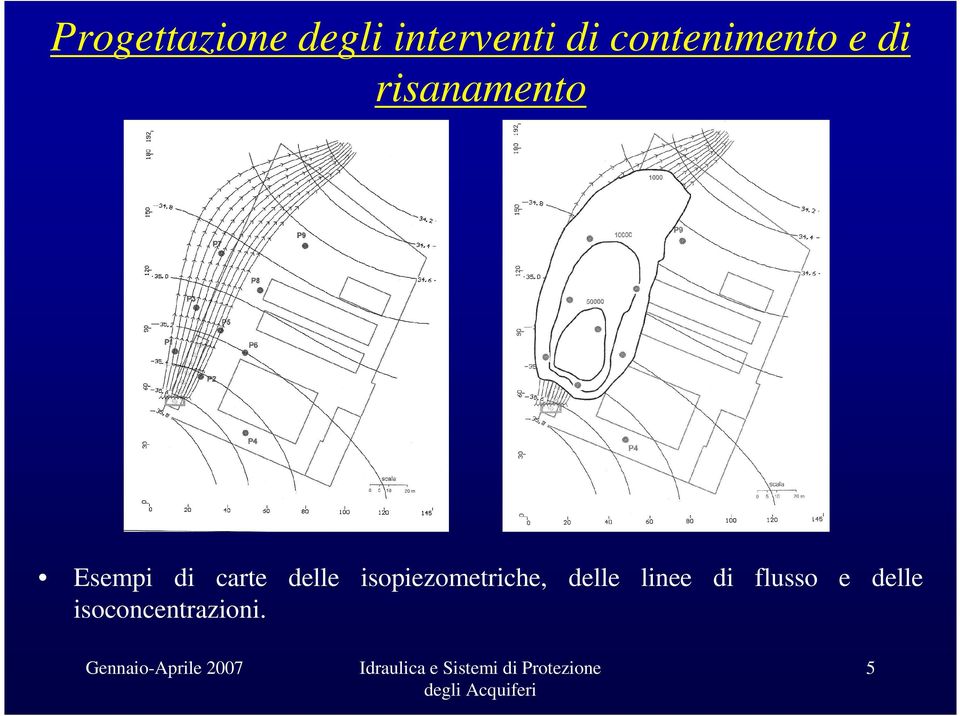 carte delle isopiezometrice, delle linee