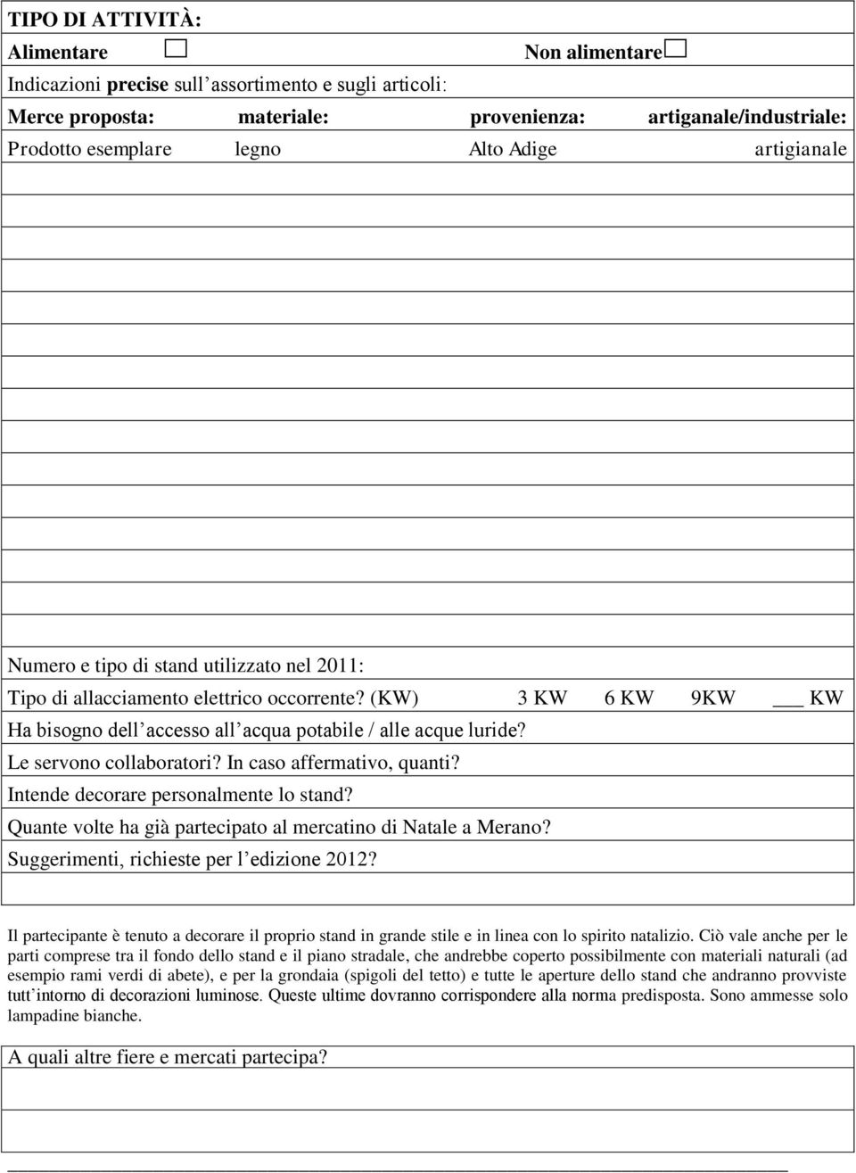 Le servono collaboratori? In caso affermativo, quanti? Intende decorare personalmente lo stand? Quante volte ha già partecipato al mercatino di Natale a Merano?