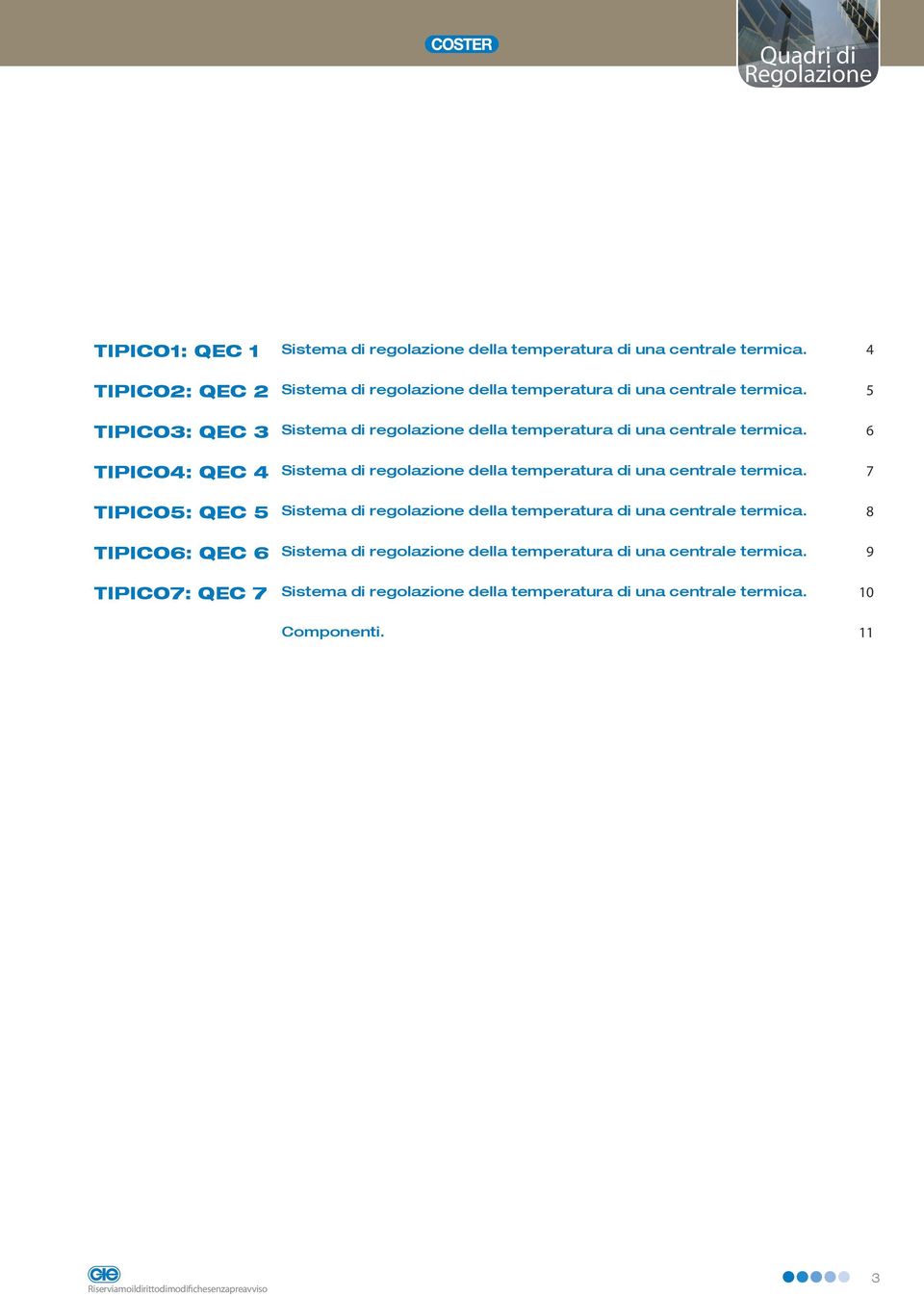 6 TIPICO4: QEC 4 Sistema di regolazione della temperatura di una centrale termica. 7 TIPICO5: QEC 5 Sistema di regolazione della temperatura di una centrale termica.