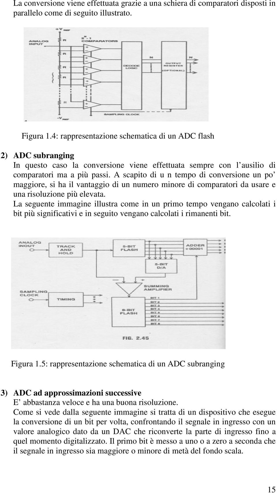 A scapito di u n tempo di conversione un po maggiore, si ha il vantaggio di un numero minore di comparatori da usare e una risoluzione più elevata.