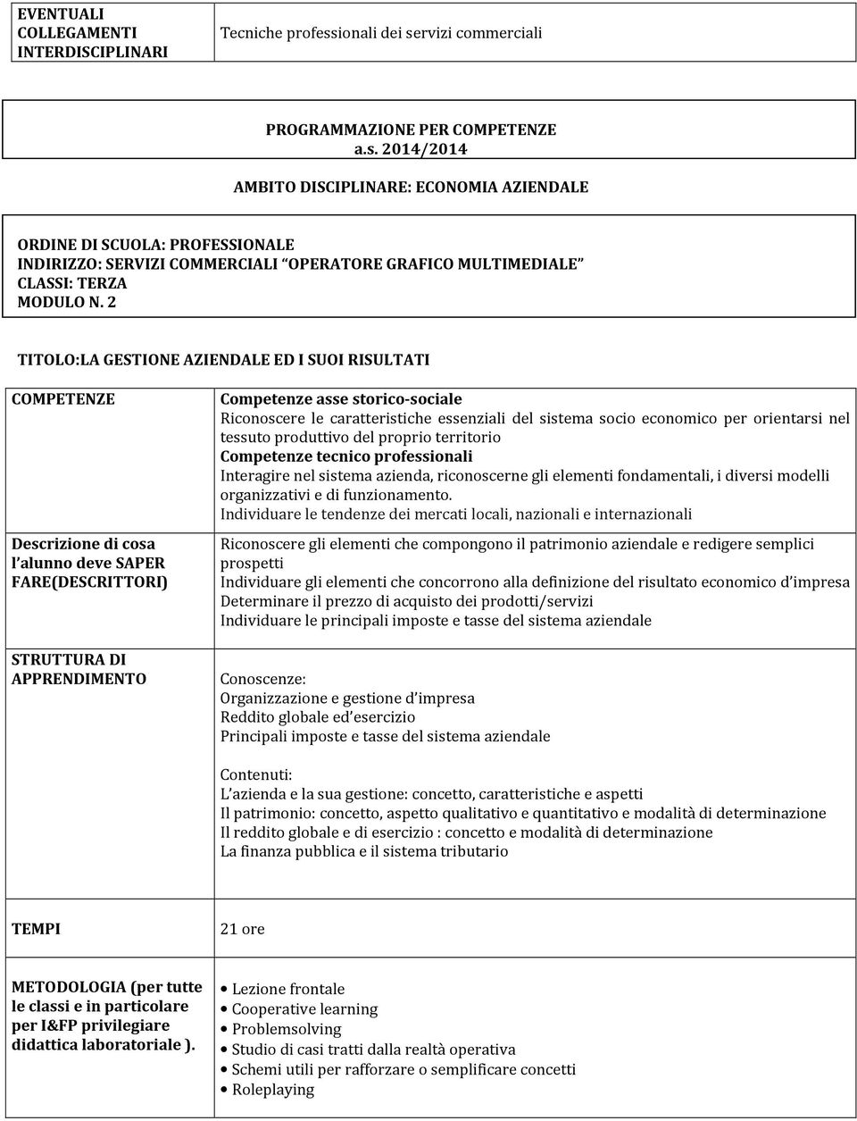 riconoscerne gli elementi fondamentali, i diversi modelli organizzativi e di funzionamento.