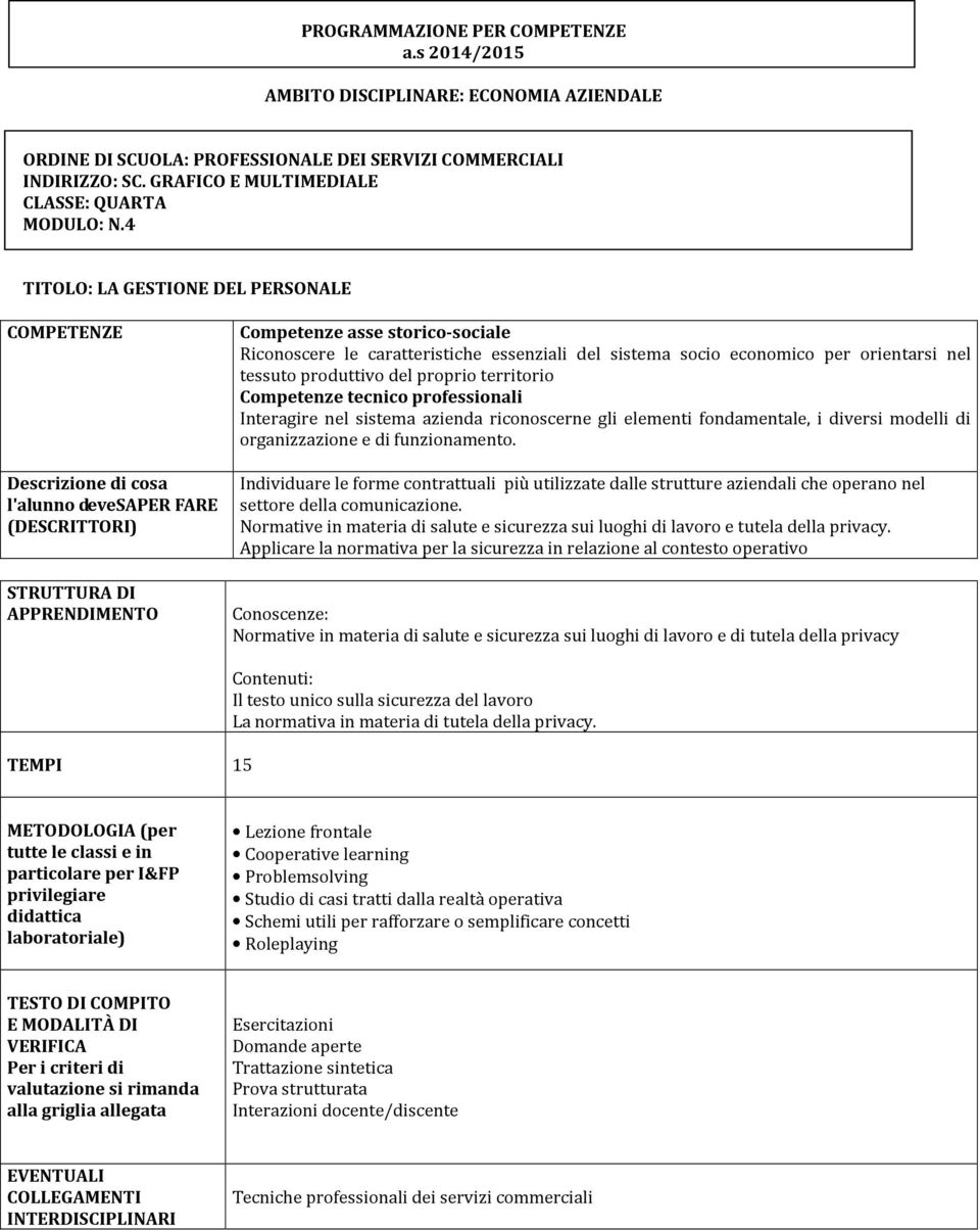 elementi fondamentale, i diversi modelli di organizzazione e di funzionamento. Individuare le forme contrattuali più utilizzate dalle strutture aziendali che operano nel settore della comunicazione.