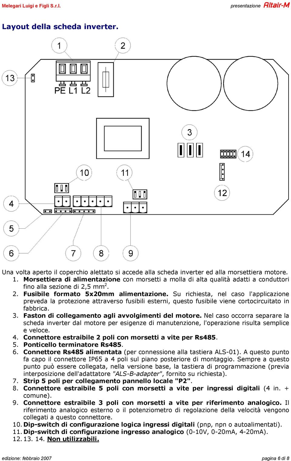 Su richiesta, nel caso l'applicazione preveda la protezione attraverso fusibili esterni, questo fusibile viene cortocircuitato in fabbrica. 3. Faston di collegamento agli avvolgimenti del motore.