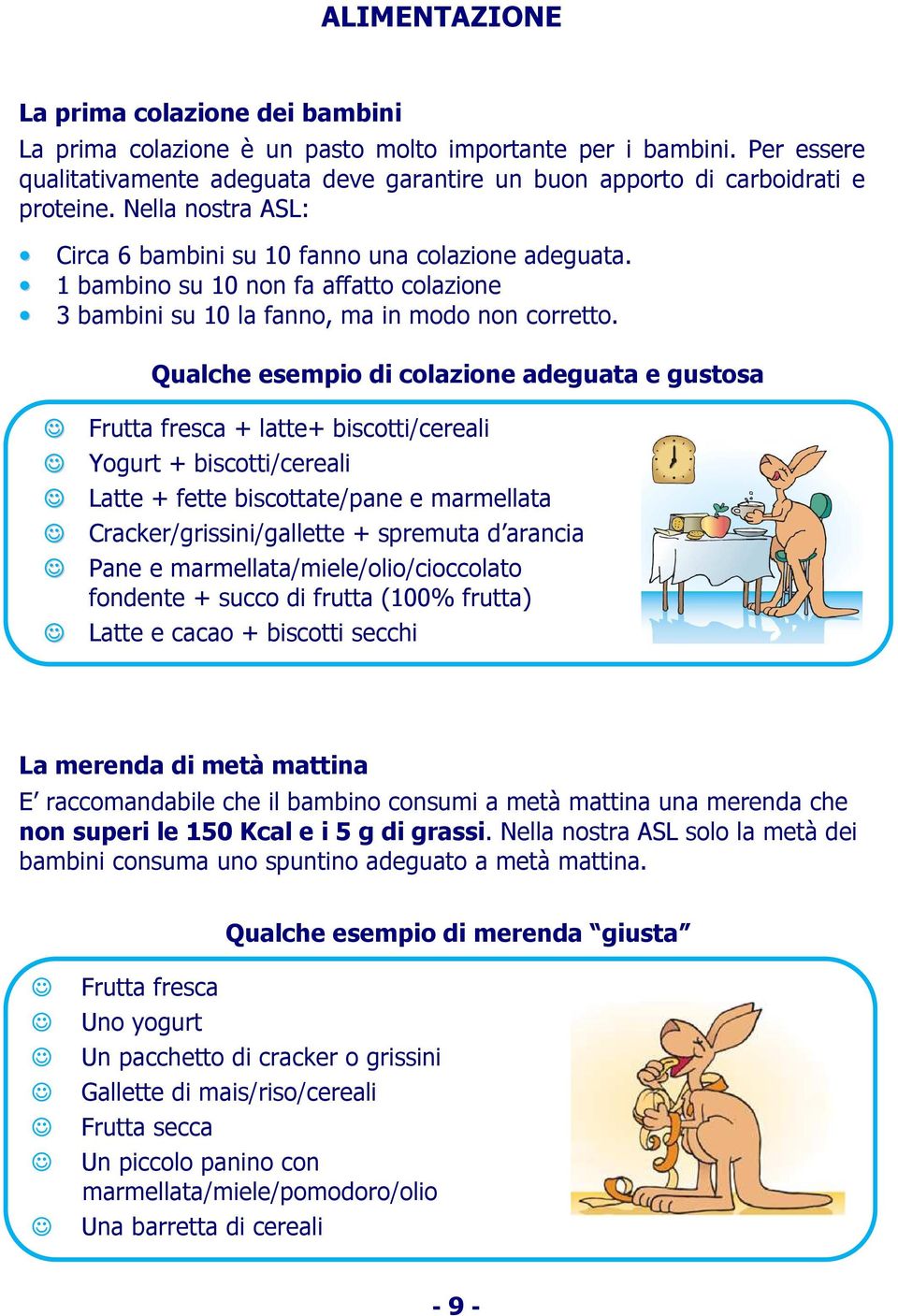 1 bambino su 10 non fa affatto colazione 3 bambini su 10 la fanno, ma in modo non corretto.