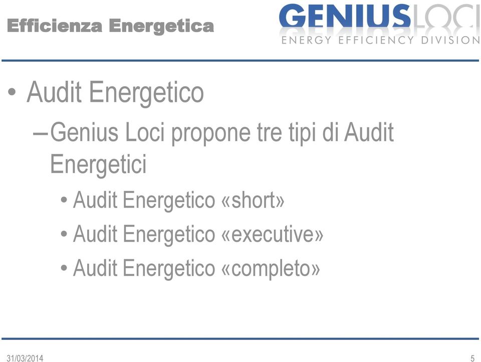 Energetico «short» Audit Energetico