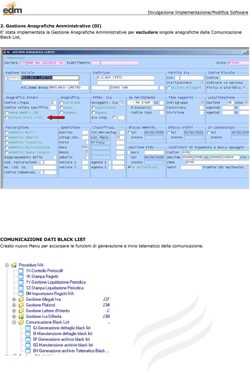 Amministrative per escludere singole anagrafiche dalla Comunicazione Black List.