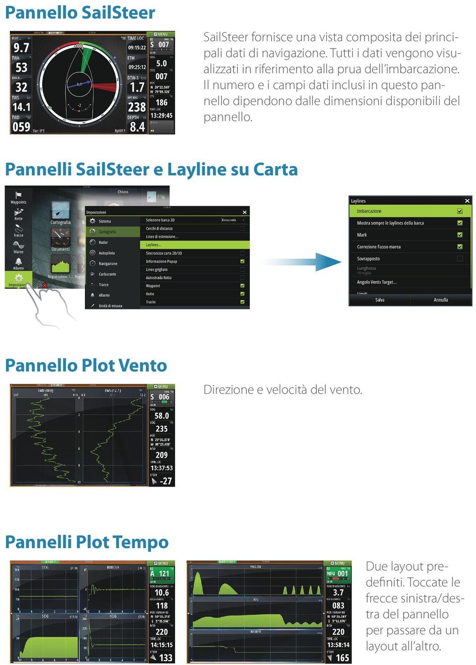 Il numero e i campi dati inclusi in questo pannello dipendono dalle dimensioni disponibili del pannello.