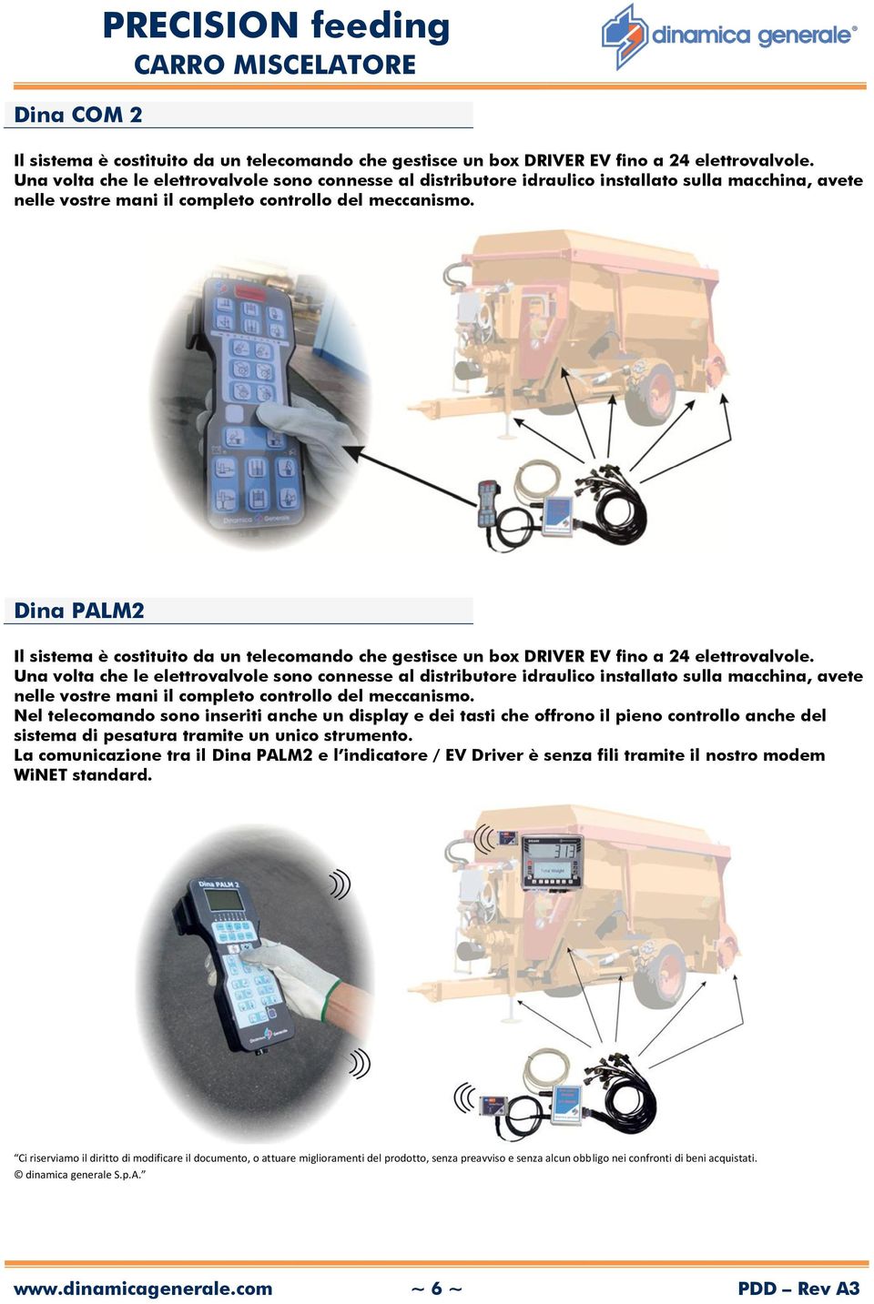 Dina PALM2 Il sistema è costituito da un telecomando che gestisce un box DRIVER EV fino a 24 elettrovalvole.