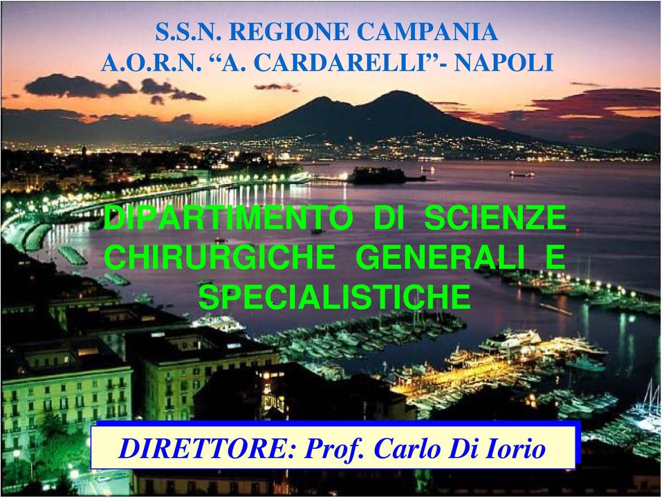 CARDARELLI - NAPOLI DIPARTIMENTO DI SCIENZE