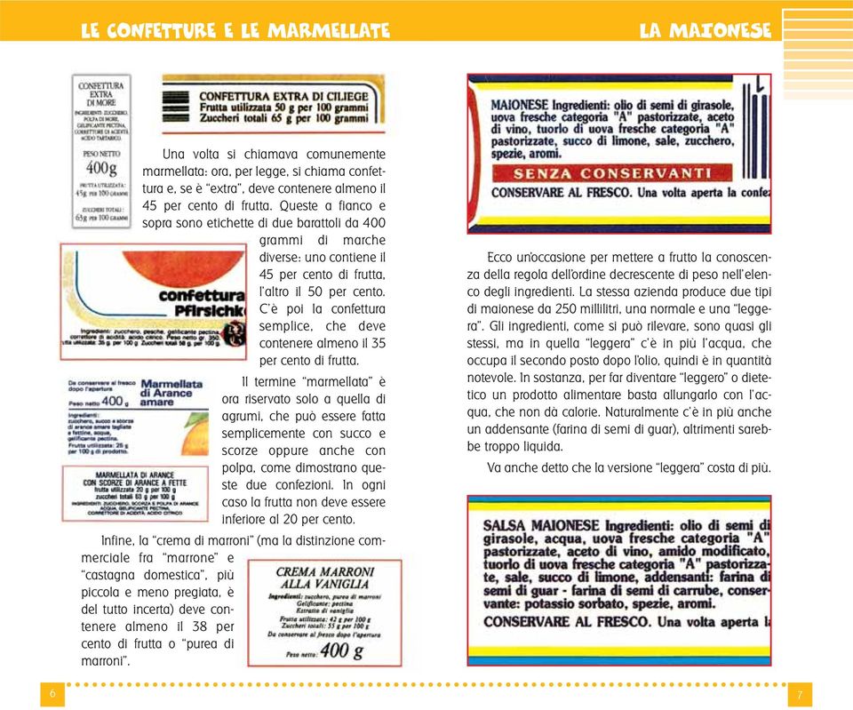 C è poi la confettura semplice, che deve contenere almeno il 35 per cento di frutta.