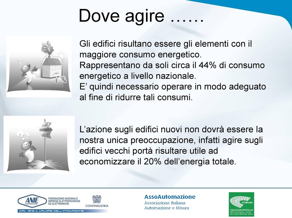 E quindi necessario operare in modo adeguato al fine di ridurre tali consumi.