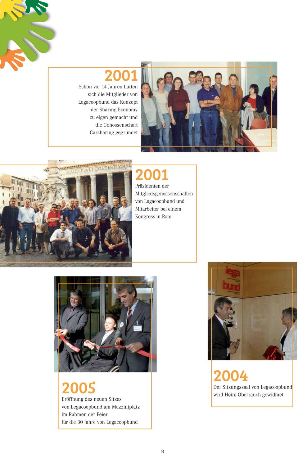 Legacoopbund und Mitarbeiter bei einem Kongress in Rom 2005 Eröffnung des neuen Sitzes von Legacoopbund am