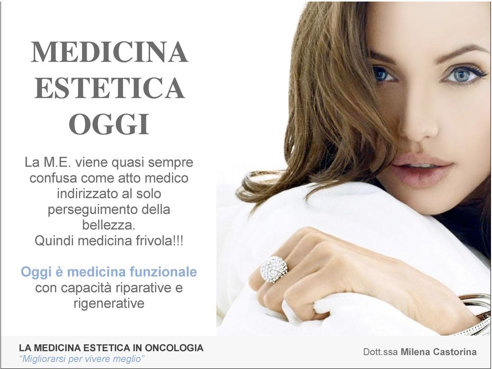 perseguimento della bellezza. Quindi medicina frivola!